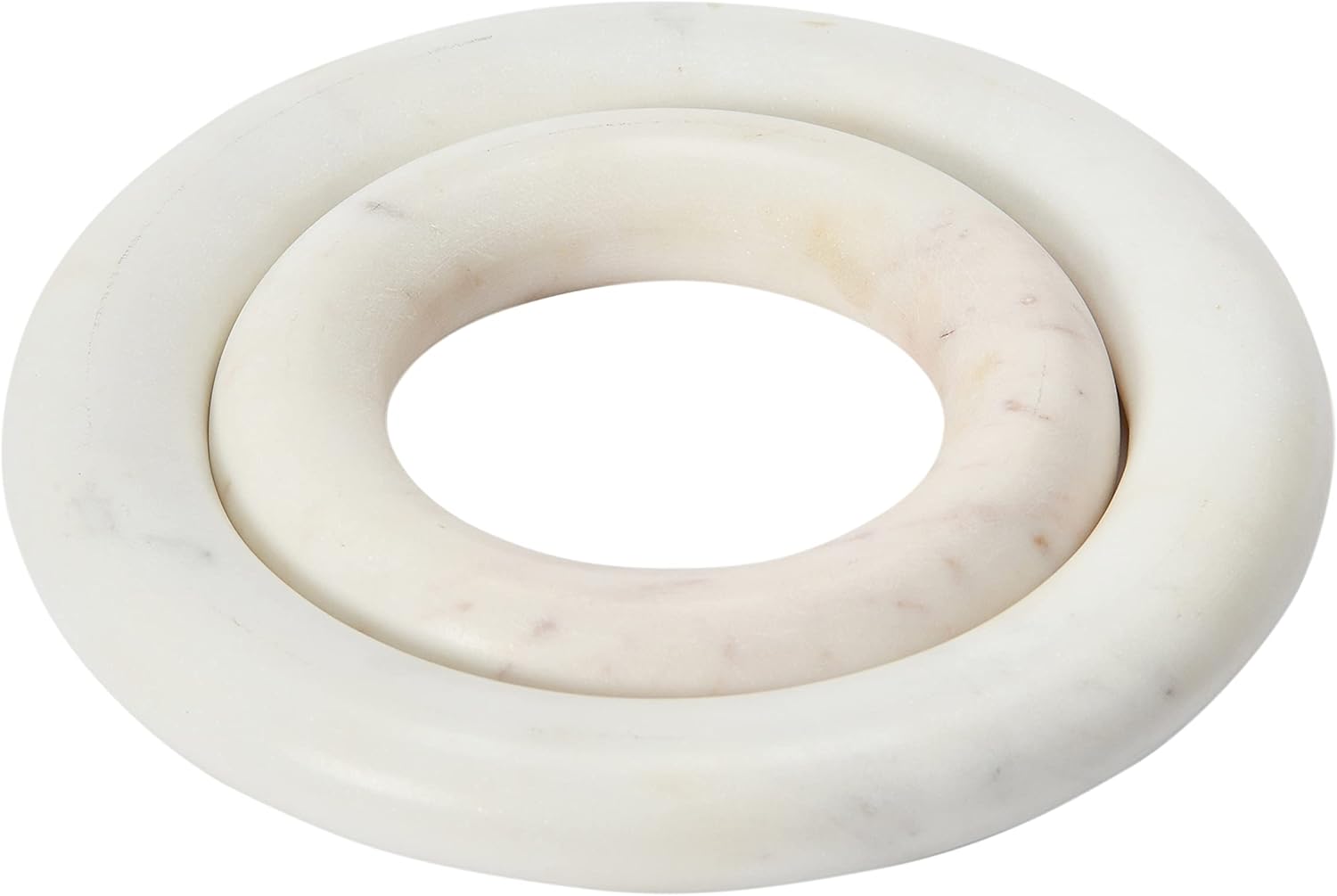 Creative Co-Op Marble Dining Table, Set of 2 Trivet, White