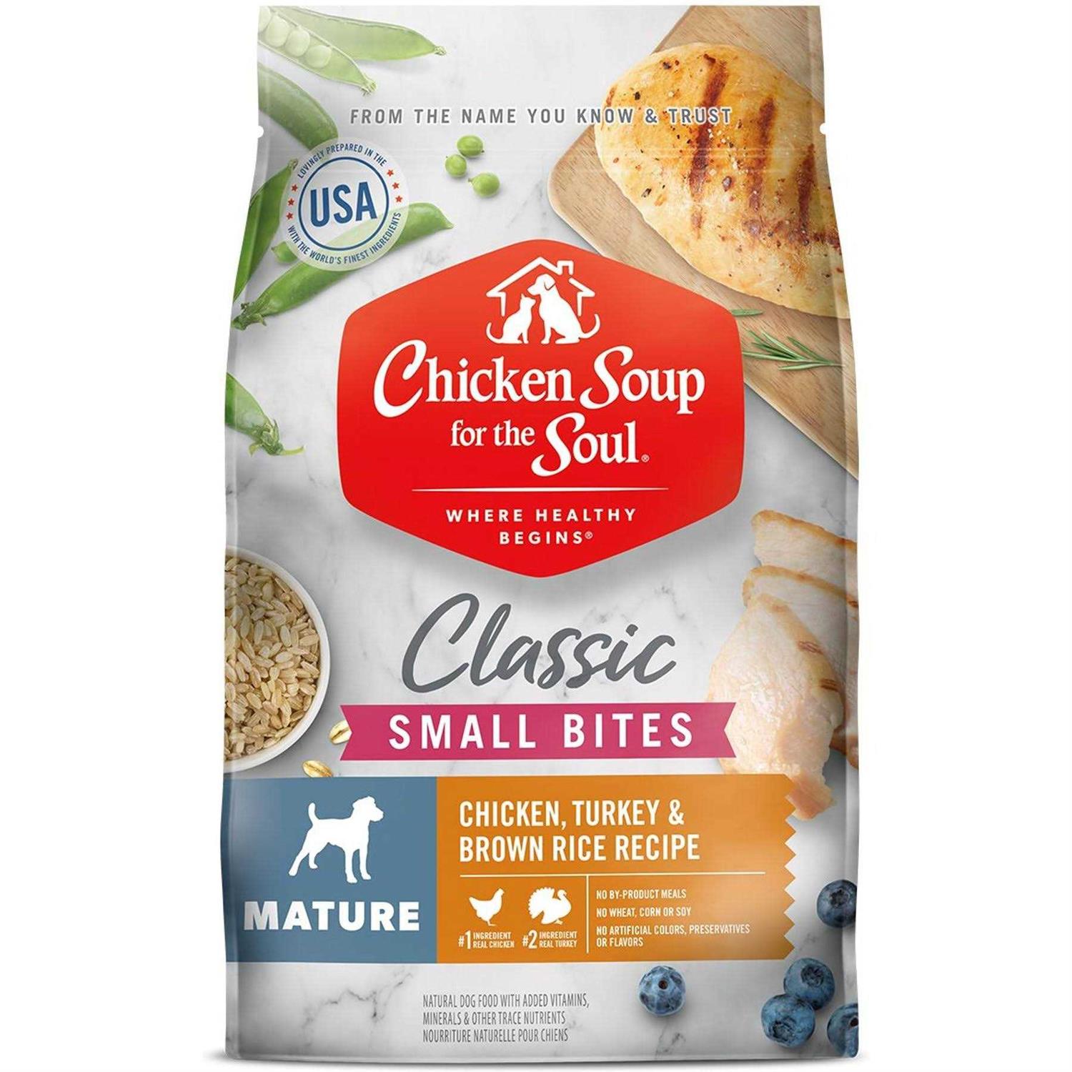 Chicken Soup for The Soul Chicken Turkey & Brown Rice Recipe Small Bites Dry Dog Food - Pet Supplies online store