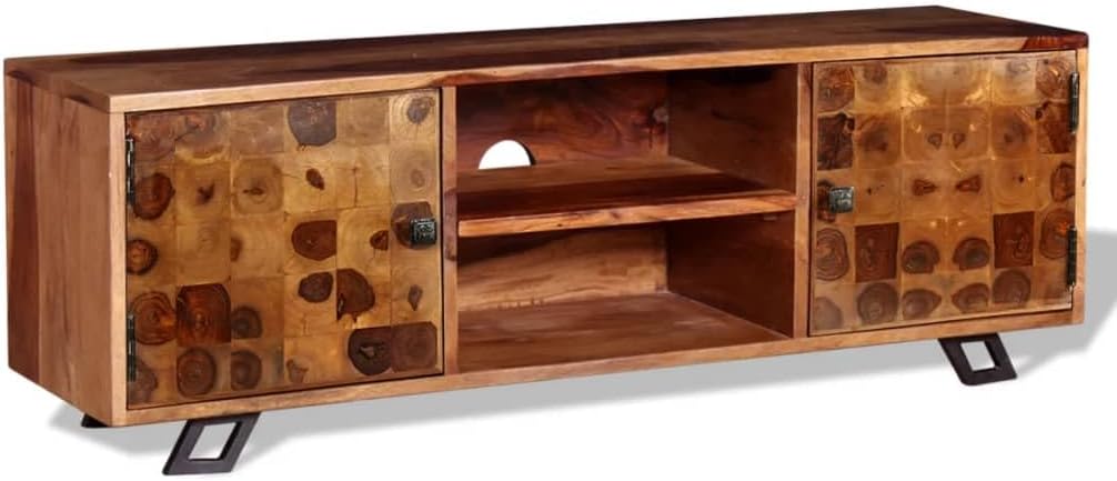 XAVIER Tv Entertainment Center Tv Cabinets Media Console CredenzaTV Stand Solid Wood Sheesham 47.2
