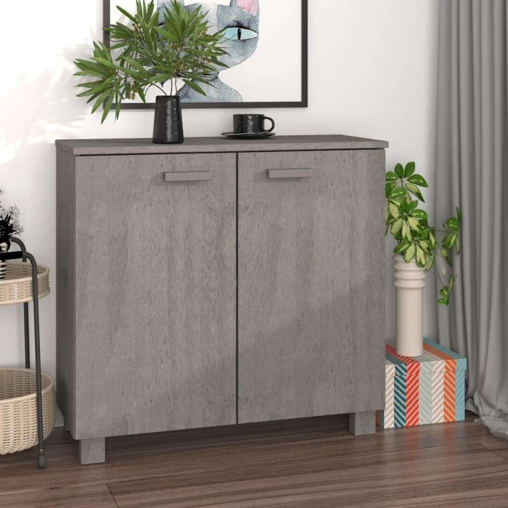 Sideboard, Bed Side Table Linen Cabinet Liquor Cabinet Sideboard Suitable for Office Bedroom Bathroom Small Spaces, HAMAR Light Gray 33.5