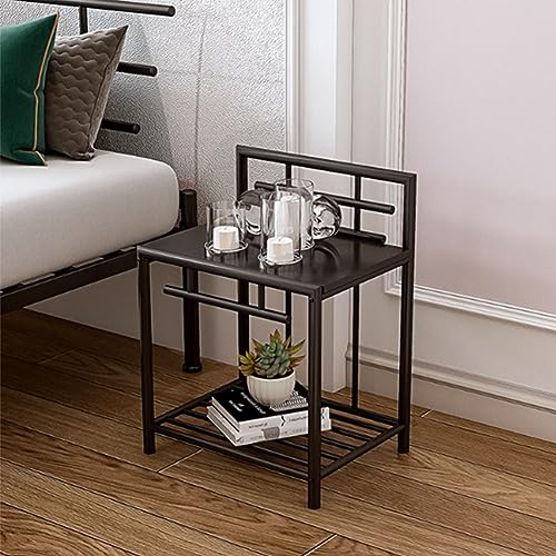Modern Fashion Style Nightstand, Storage Cabinet Bedside Table Small Dresser, Practical Sofa Side Table, Sturdy Metal Structural Frame， High Density Sheet (Color : White, Size : 45x35x60cm)