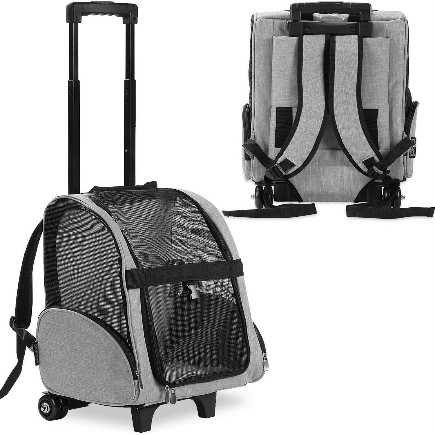 Kopeks Deluxe Backpack Pet Travel Carrier with Double Wheels - Pet Supplies online store