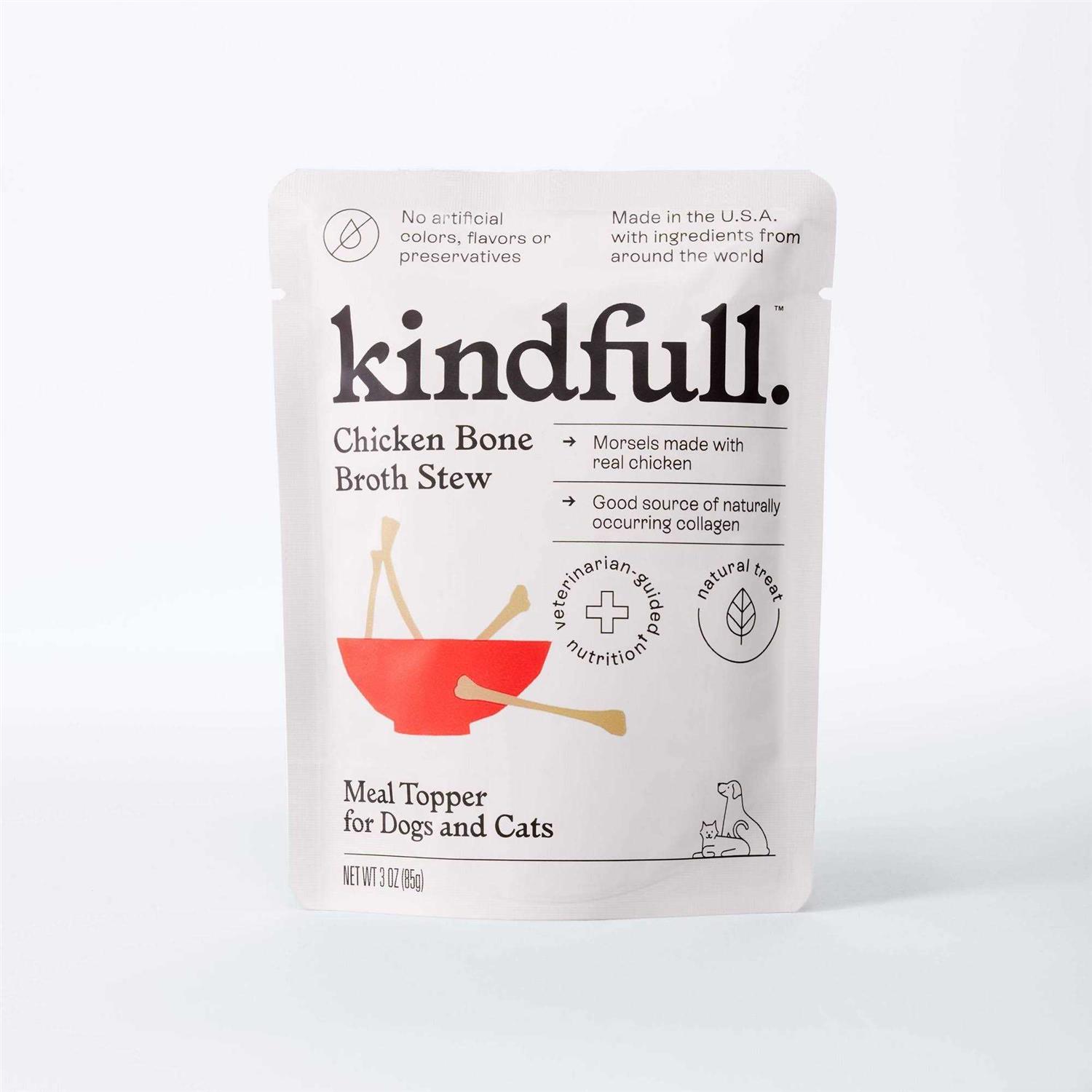 Kindfull Chicken Bone Broth Stew Wet Meal Topper for Dog and Cat Food - Pet Supplies online store