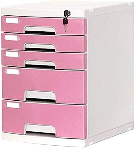 Office Filing Storage File Cabinets File Cabinets Lock 5 Drawer Desktop Data Storage Plastic Storage Box - Multicolor 29.5X39.4X43cm Home Office Furniture Office Supplies (Color:Gray a)