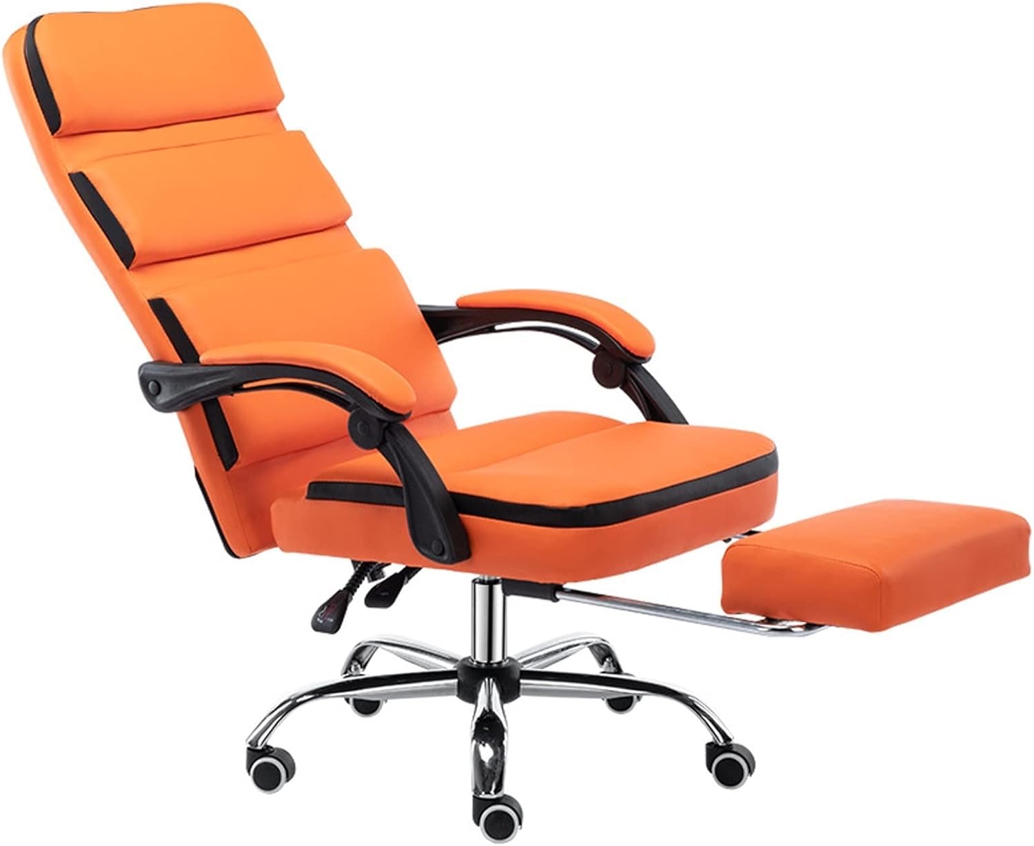 Office Chairs Ergonomic Computer Chair,Gaming Recliner with Segmented Back,Adjustable Height Tilt Swivel Game Seat (Color : White Black) (Orange)