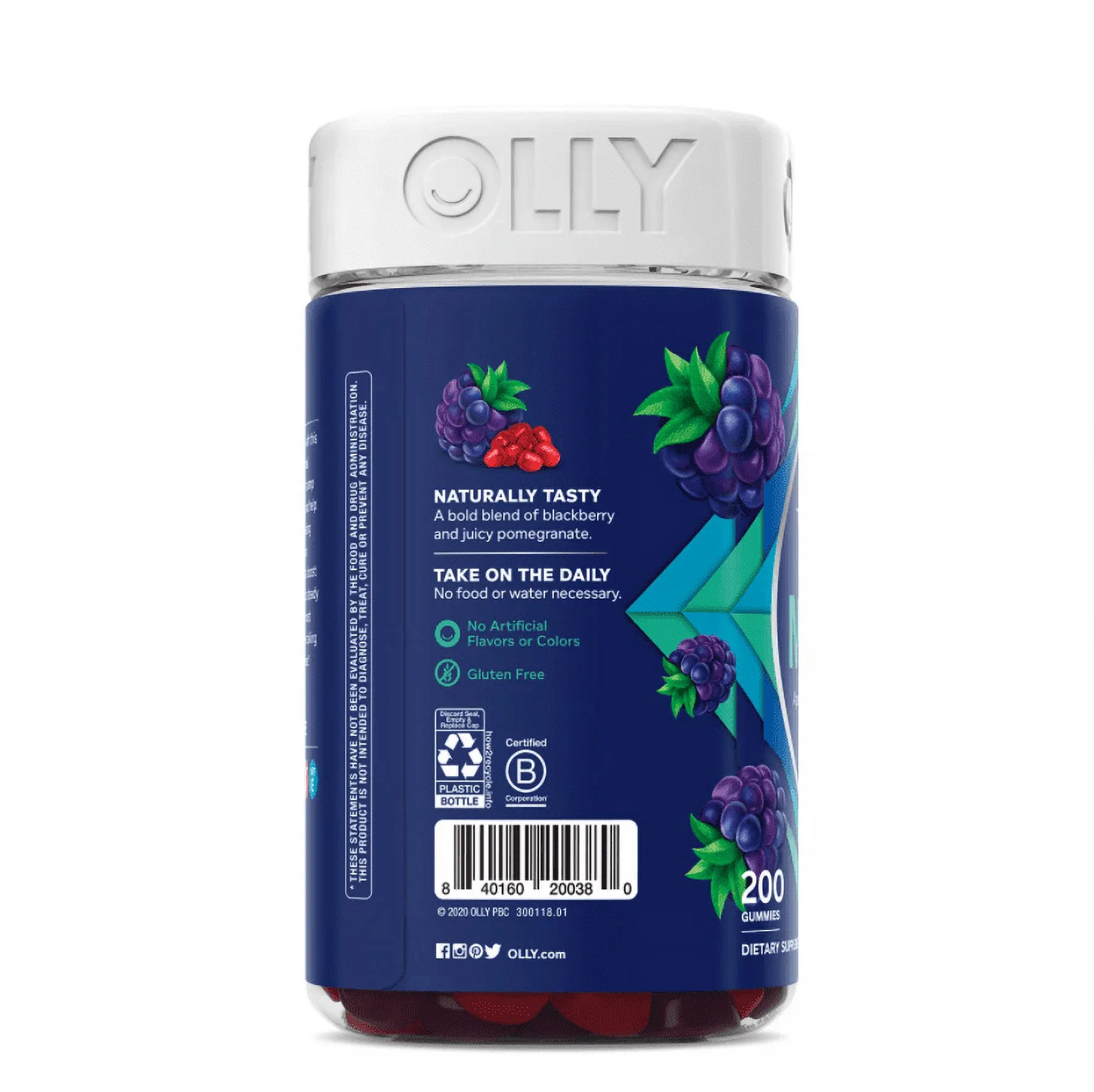 OLLY Men's Multivitamin Gummy, Blackberry Flavor (200 ct.)
