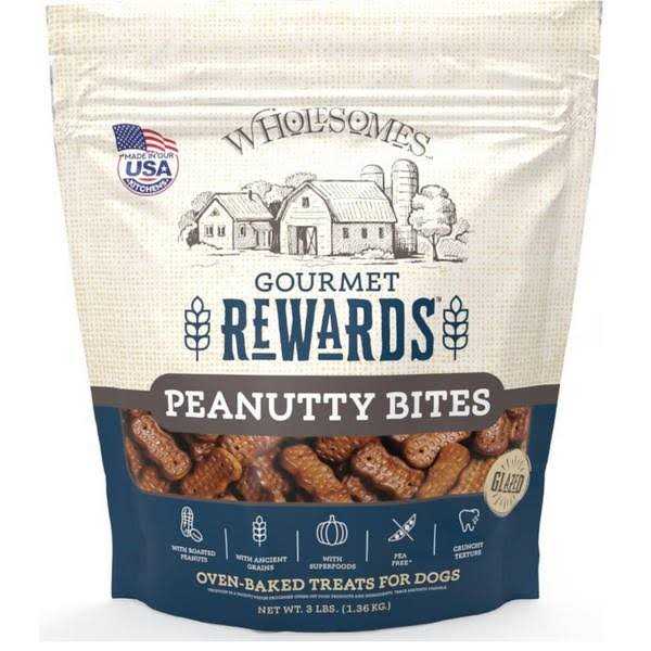 Wholesomes Gourmet Rewards Peanutty Bites Dog Treats - Pet Supplies online store