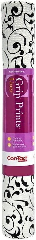 Con-Tact Brand Grip Prints Shelf Non-Adhesive Durable Liners, Slip-Resistant Drawer and Cabinet Covering, 18