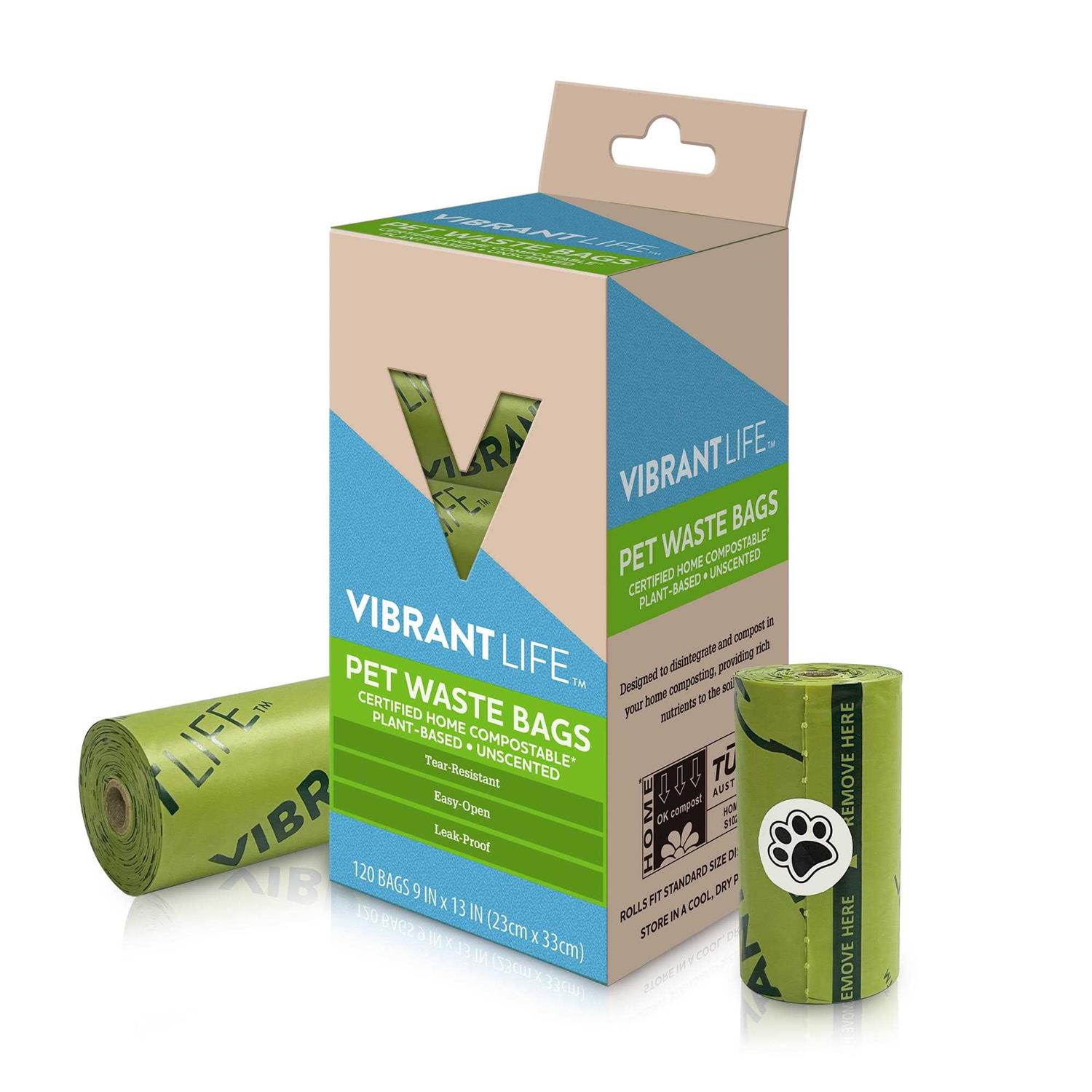 Vibrant Life Compostable and Planet-Friendly Pet Waste Bags Super Strong and Leak Proof - Pet Supplies online store