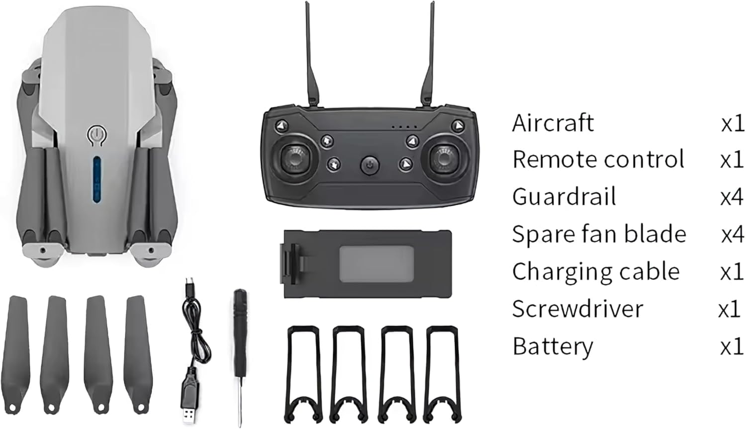 Foldable RC Helicopter WIFI FPV E88 Pro RC Drones Camera 4K Beginner pocket mini drone With 1080P Wide Angle Dual HD Camera Kids friendly, Black