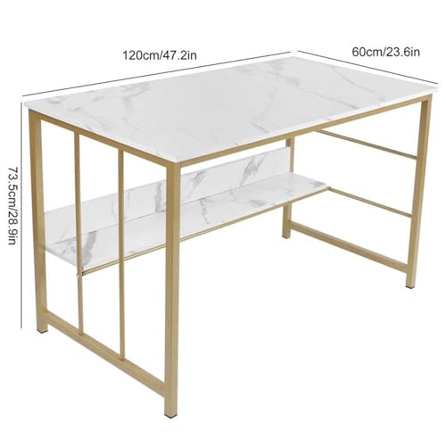 Office Desk Modern Computer Laptop Desk Marble Writing Desk Simple and Stylish Home Computer Study Table with Storage Rack Computer Desks