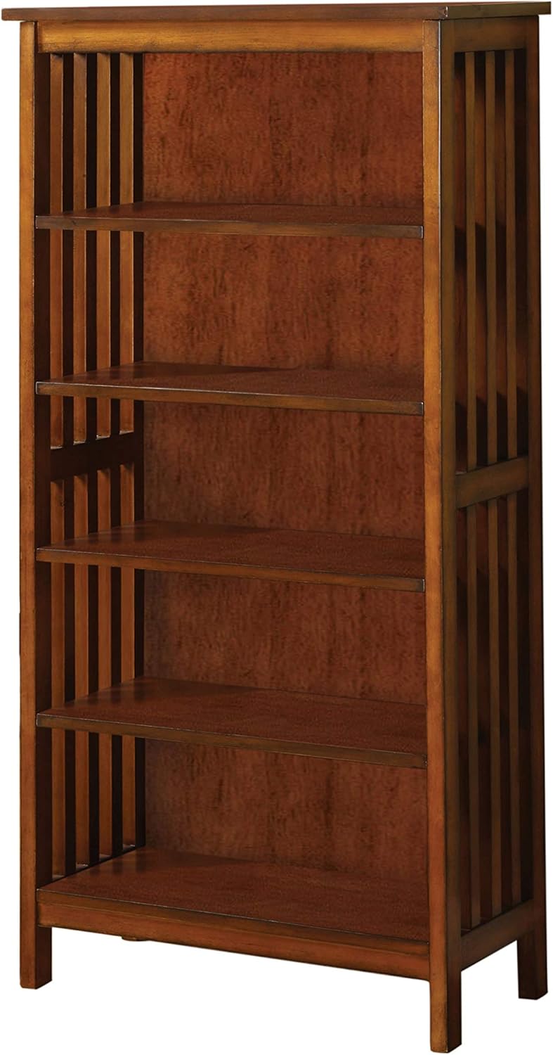 24/7 Shop at Home Aleesia Media Shelf, Antique Oak