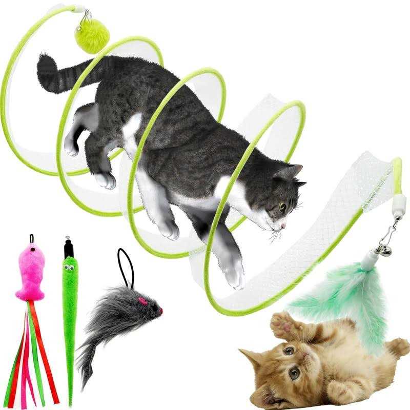 CATENEED S Type Cat Tunnel Toy Folded Cat Tunnel Spring Toy - Pet Supplies online store