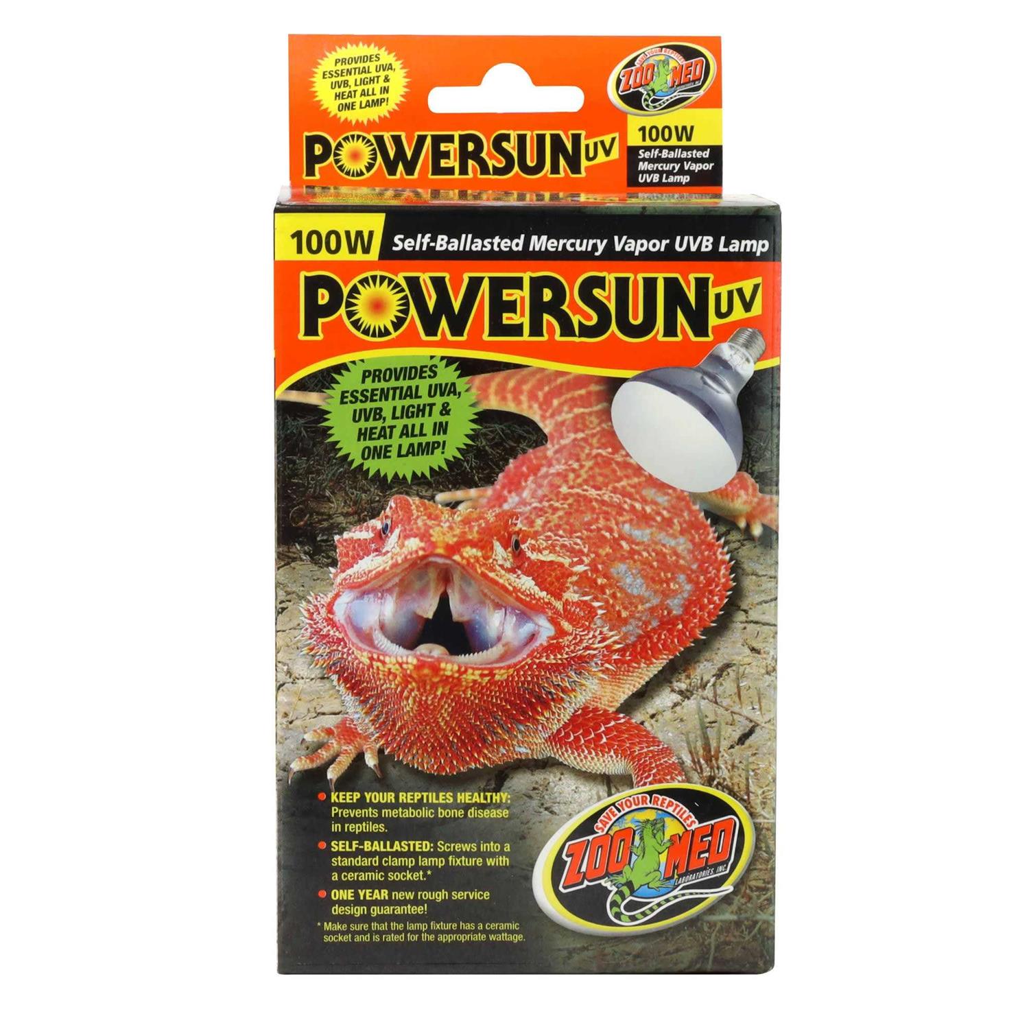Zoo Med PowerSun UV Self-Ballasted Mercury Vapor UVB Lamp - Pet Supplies online store