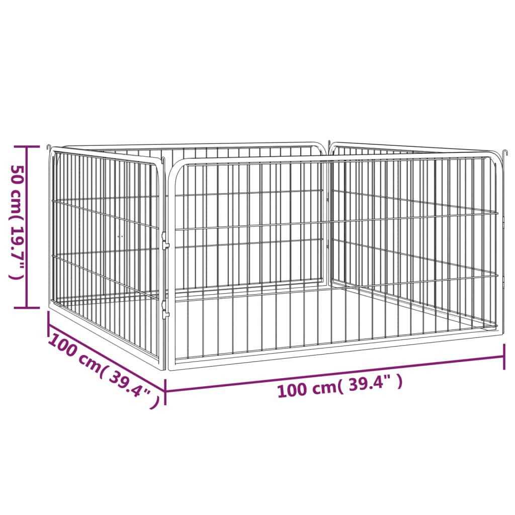 vidaXL Dog Playpen 4 Panels Black Powder-coated Steel - Pet Supplies online store