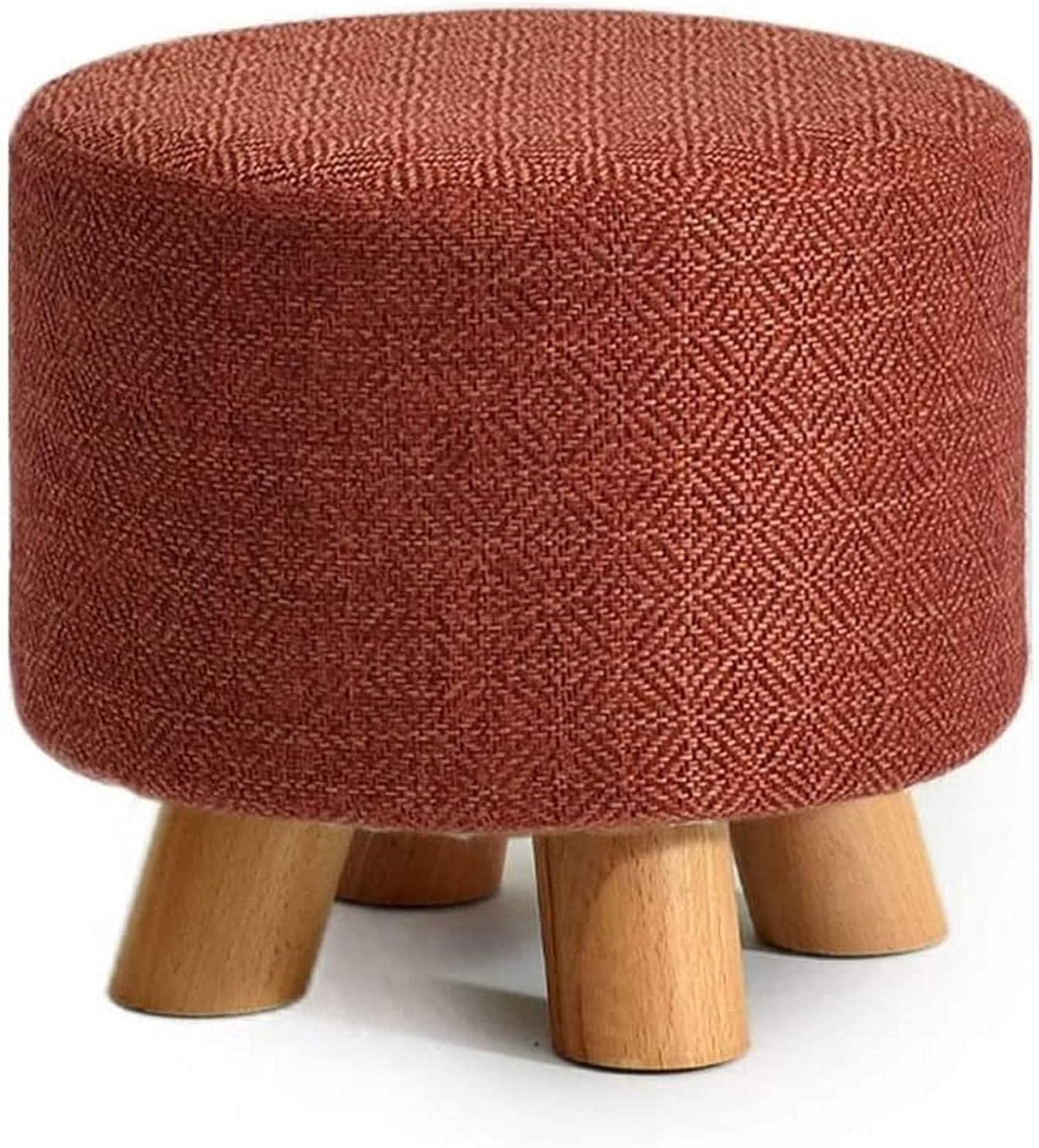 Storage Footstool Fashion Solid Wood Shoes Stool Round lstered Footstool Sofa Low Stool Footrest Small Seat Foot Rest Chair Green lstered Stool