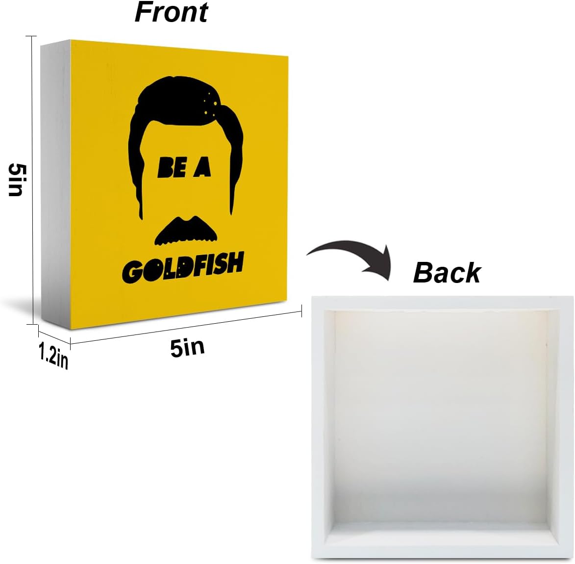 Be A Goldfish Sign Fun Ted Gift Lasso, Football Lover TV Show Quotes Football Coach Football Fans Gifts Decorative, Home Office Desk Cubicle Shelf Decor Man Cave 5 X 5 Inch