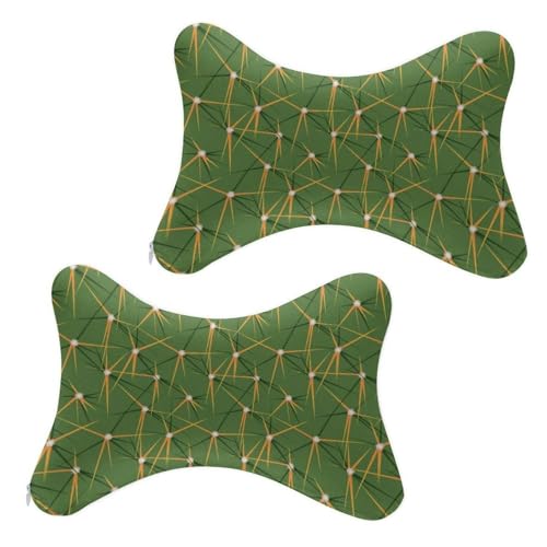 2Pcs Memory Foam Car Headrest Protect Neck Pillow for Office Desk Chair Car Seat, Cute Dinosaur Design Luxury Headrest Pillows Travel Sleeping Cushion with Elastic Strap