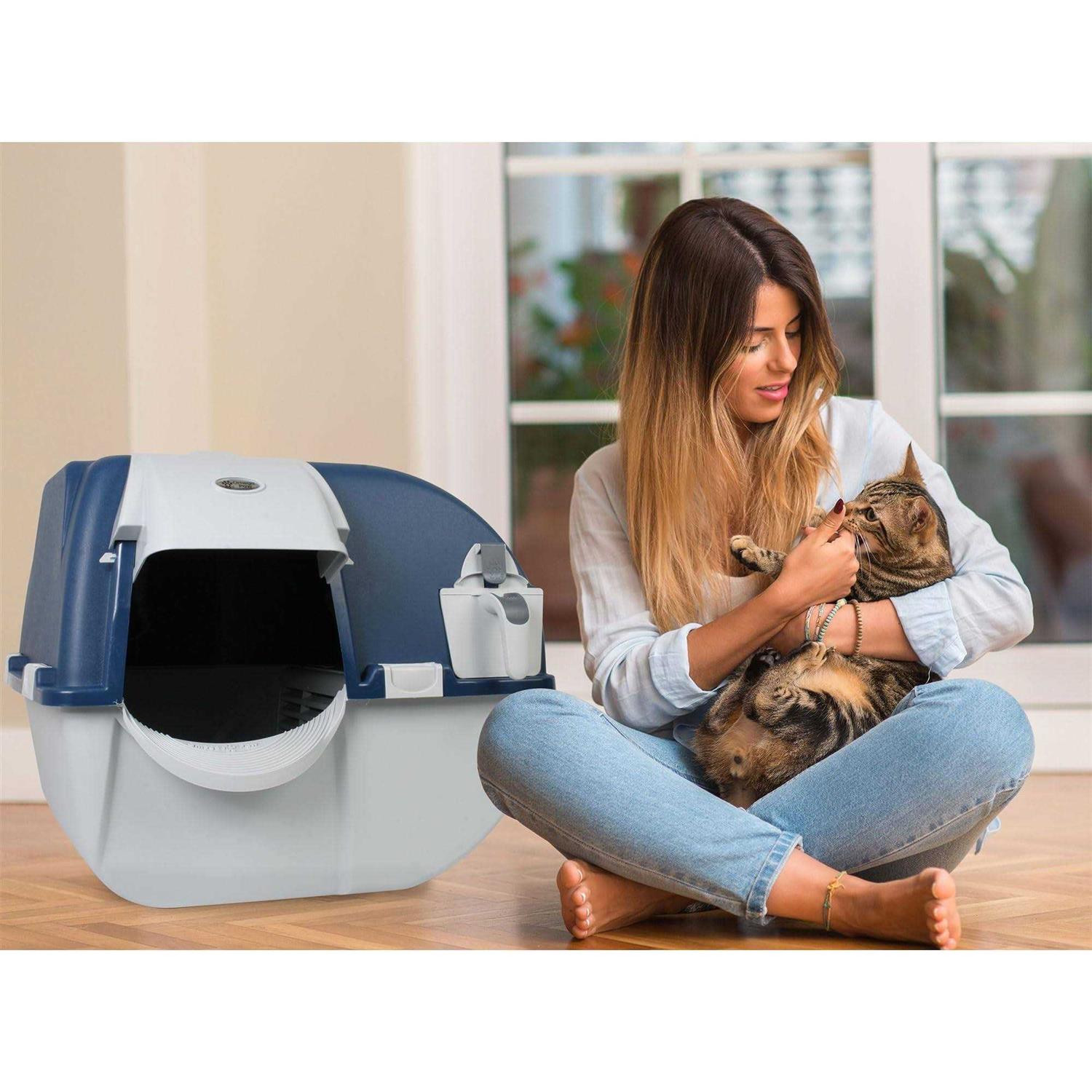Omega Paw Roll N Clean Complete Self Cleaning Litter Box and 100 Bags - Pet Supplies online store