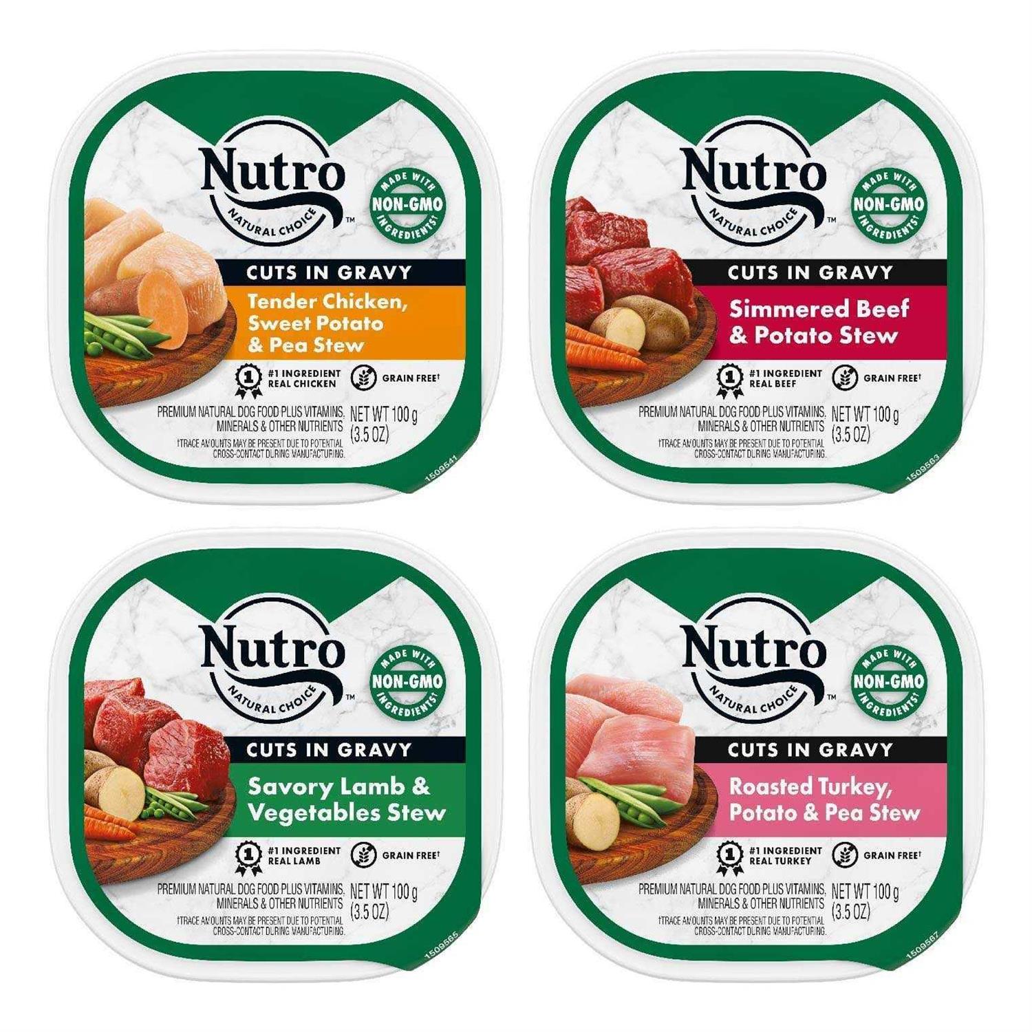 Nutro Grain Free Cuts in Gravy Beef, Lamb, Chicken and Turkey Variety Pack Adult Wet Dog Food - Pet Supplies online store
