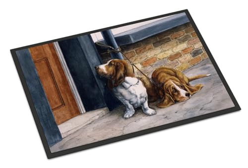 Caroline's Treasures BDBA0283JMAT A Family of Foxes at Home Doormat 24x36 Front Door Mat Indoor Outdoor Rugs for Entryway, Non Slip Washable Low Pile, 24H X 36W