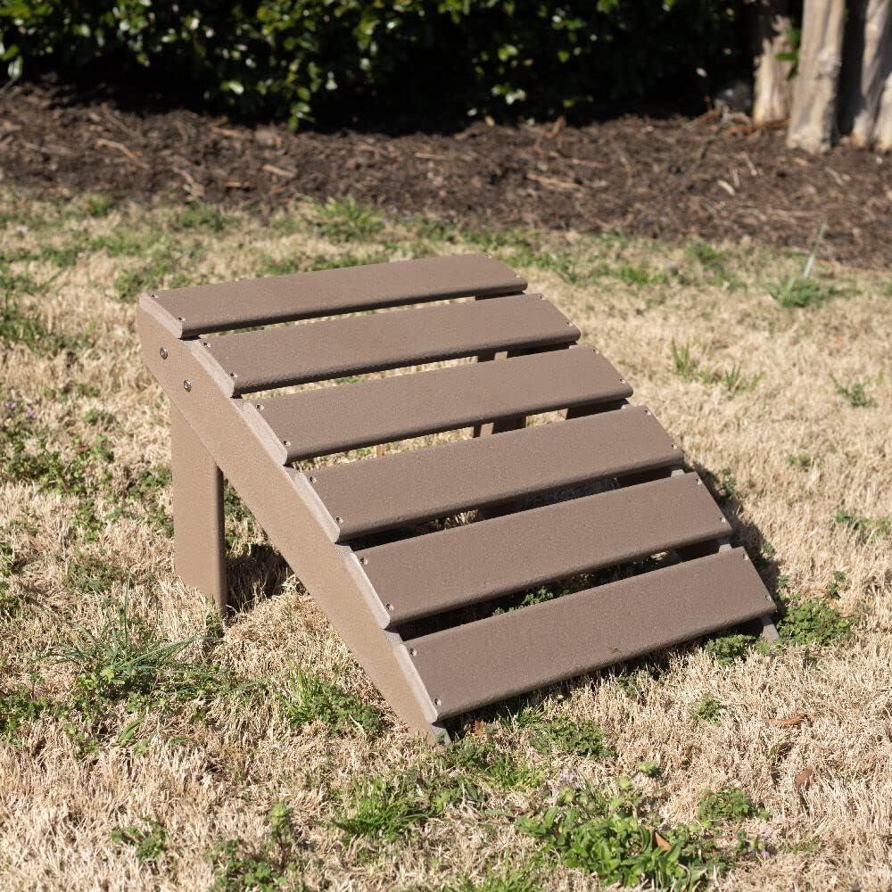 TITAN GREAT OUTDOORS Everwood Hilltop Driftwood Curve Back Poly Adirondack Ottoman