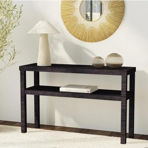 East at Main Indigo Road by Egypt Sherrod Gia Raffia Console Table (Navy Blue)