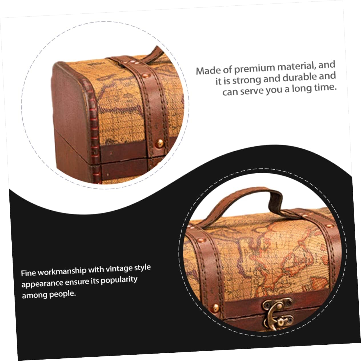 Didiseaon 2pcs Box Children's Pirate Treasure Chest Vintage Jewelry Pirate Chest for Kids Wood Storage Trunk Kids Jewelry Organizer Jewelry Organizer Tray Wooden Antique Dressing Table