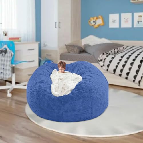 Big Round Soft Washable Lazy Sofa Bed Cover, 1pc Chair Cover Large Circular Soft, Comfortable Sofa Cover for Living Room Bedroom Office Home Decoration 135cmx65cm