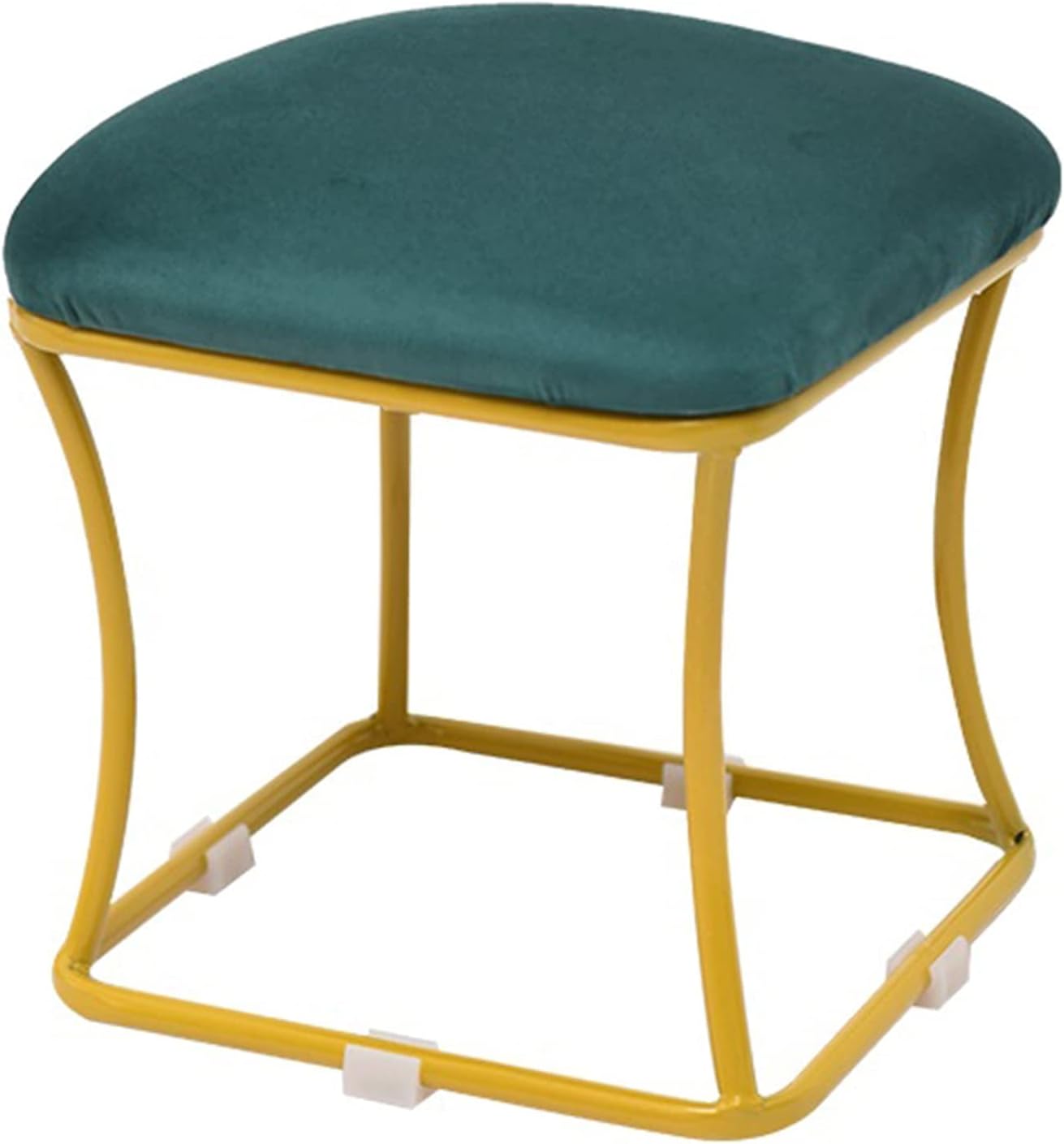 Small Stools Shoe-Changing Stools at The Home Entrance Creative and Cute Small Benches Sofa Stools Light Luxury Square Stools Low Stools. (Color : Dark Green)