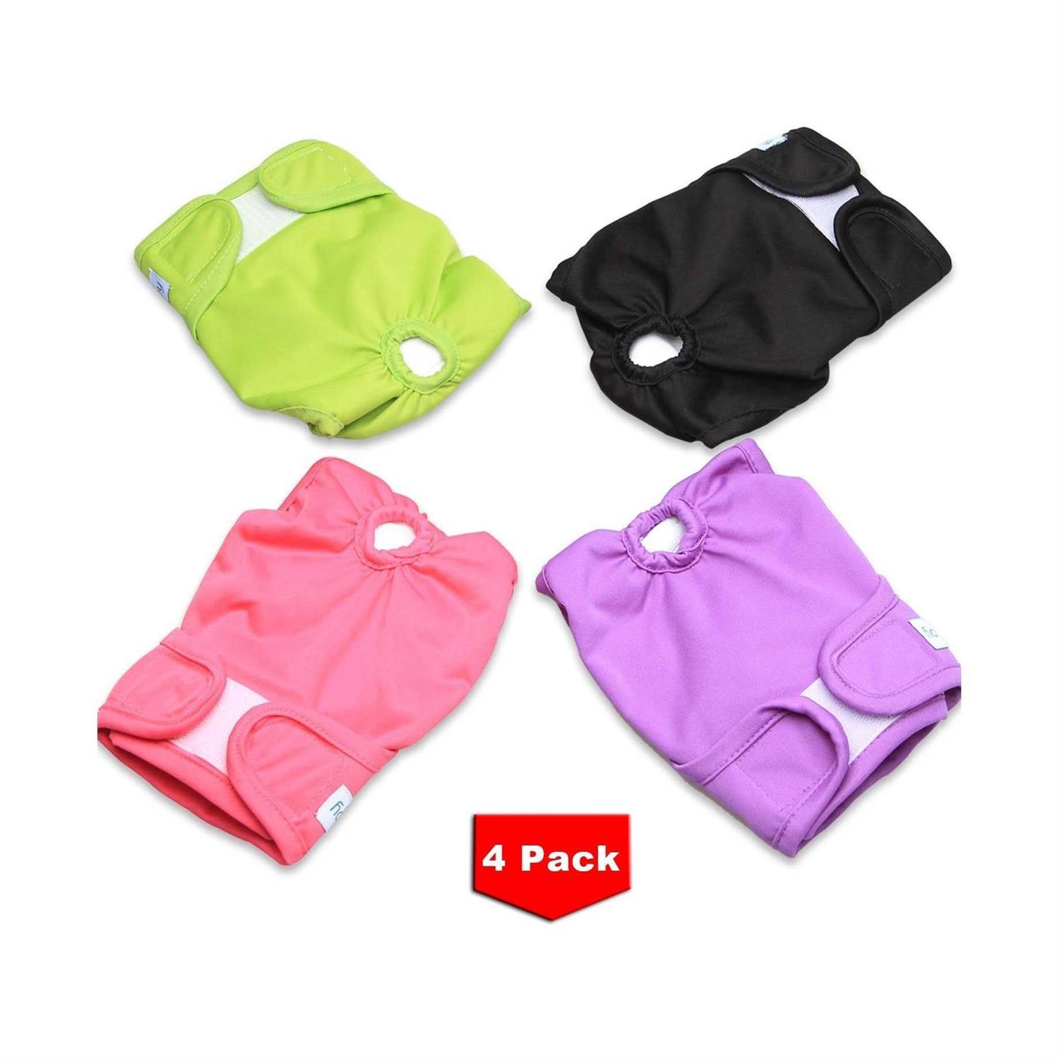 Teamoy 4pcs Washable Female Dog Diapers, Reusable Doggie Diaper Wraps for Female Dogs, Super-Absorbent and Comfortable - Pet Supplies online store