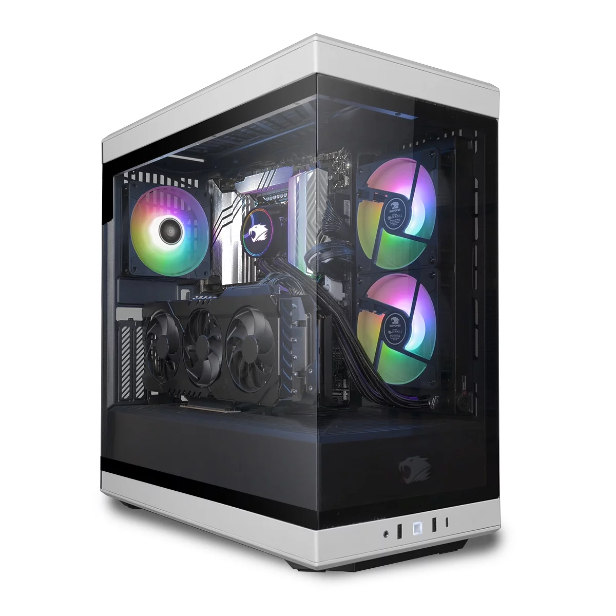 iBUYPOWER Y40 Pro White Gaming Desktop PC - AMD Ryzen 9 7900X - NVIDIA GeForce RTX 4070Ti Super 16GB - 32GB DDR5 RGB RAM - 2TB NVMe