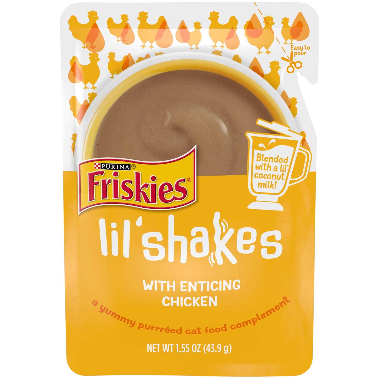 Purina Friskies Lil' Shakes With Enticing Chicken Lickable Puree Cat Food Topper - Pet Supplies online store