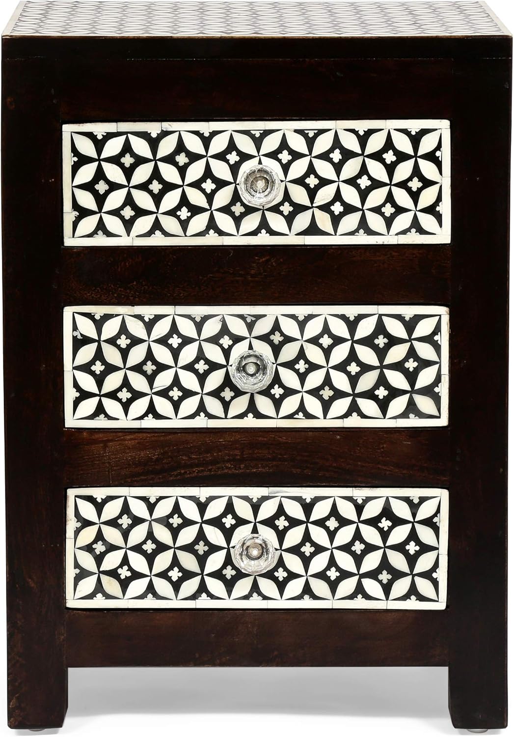 Christopher Knight Home NIGHTSTAND, Dark Walnut + Black