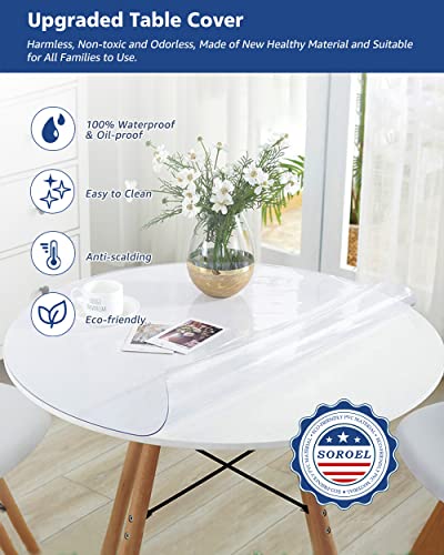 30X36 Inch Crystal Clear Dining Table Cover 1.5mm Thick Vinyl Plastic Tablecloths Protector Office Desk Pad Mat Waterproof Transparent Wooden Furniture Topper Protective Cover Chair Floor Mats