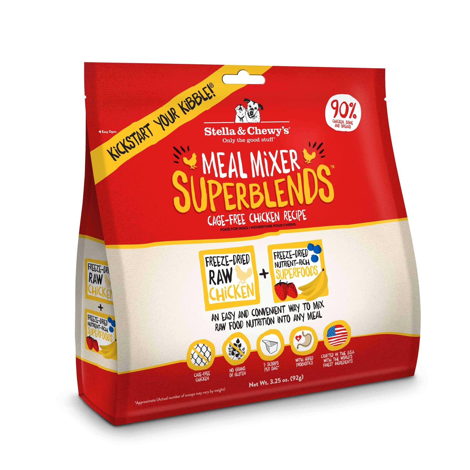 Stella & Chewy's Freeze-Dried Dog Food Meal Mixer Superblends Cage-Free Chicken Recipe - Pet Supplies online store
