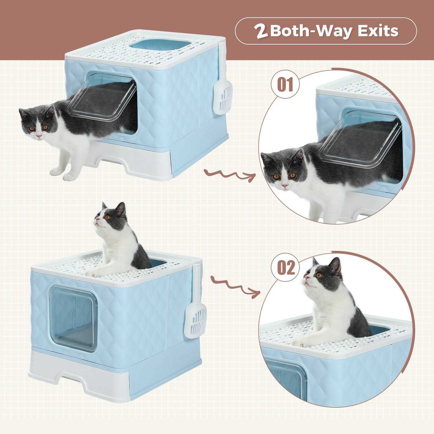 PAWZ Road Enclosed 2 Ways Anti-splash Cat Litter Box - Pet Supplies online store