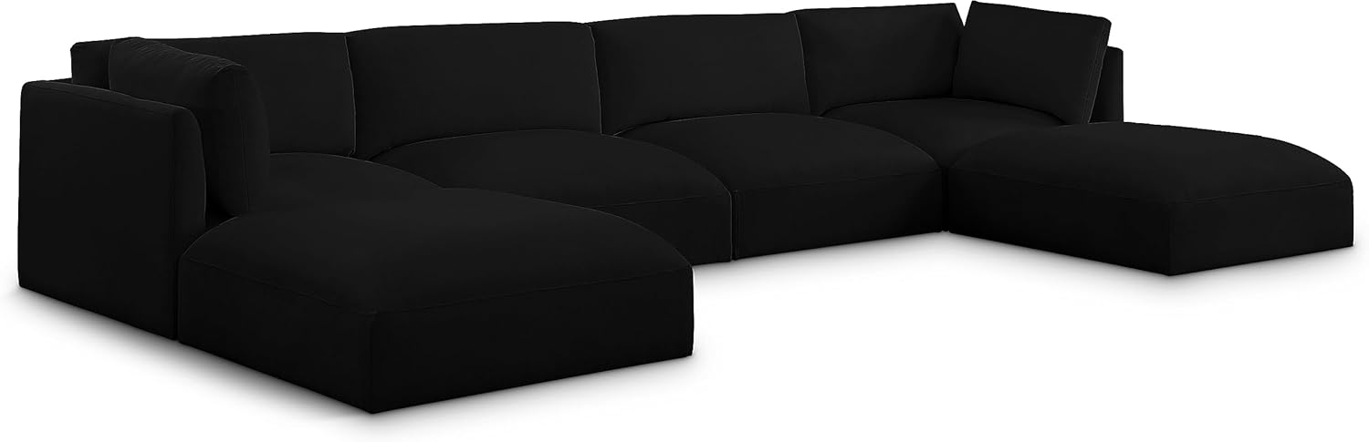 Meridian Furniture Ease Collection Modern | Contemporary Upholstered Sectional with Soft Fabric, Modular, 152