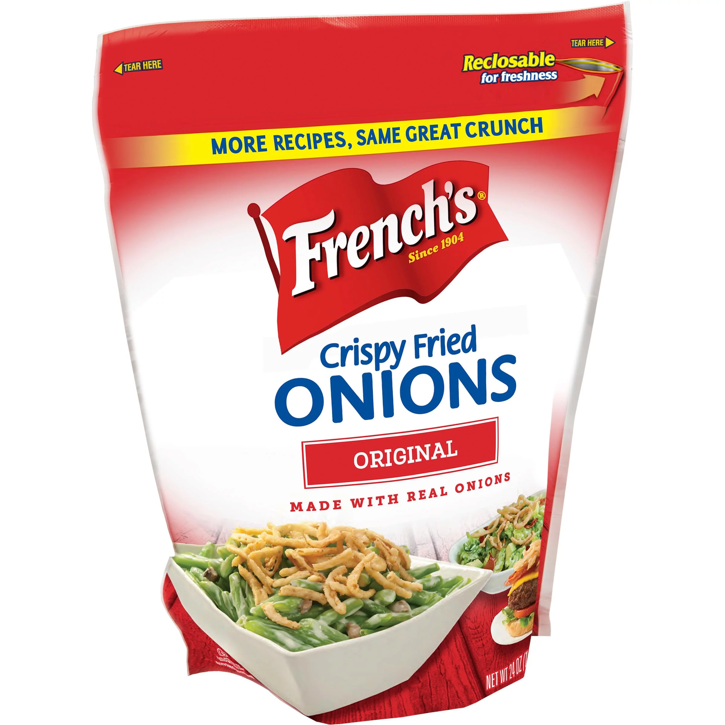 French,S Original Crispy Fried Onions, 24 Oz - One 24 Ounce Bag Of Crunchy Fried Onions To Sprinkle On Salads, Potatoes, Chicken, Burgers And Green Bean Casseroles