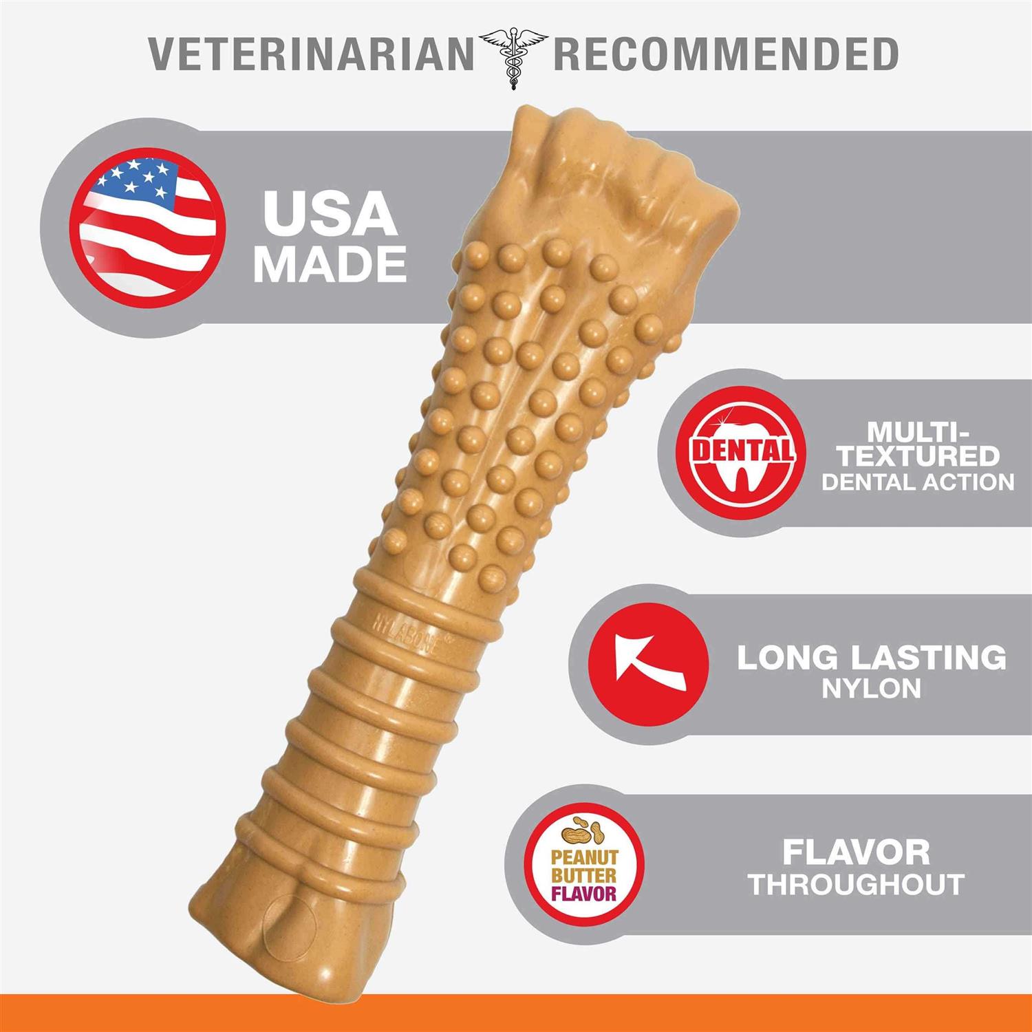 Nylabone Dura Chew Souper Peanut Butter Dog Bone - Pet Supplies online store