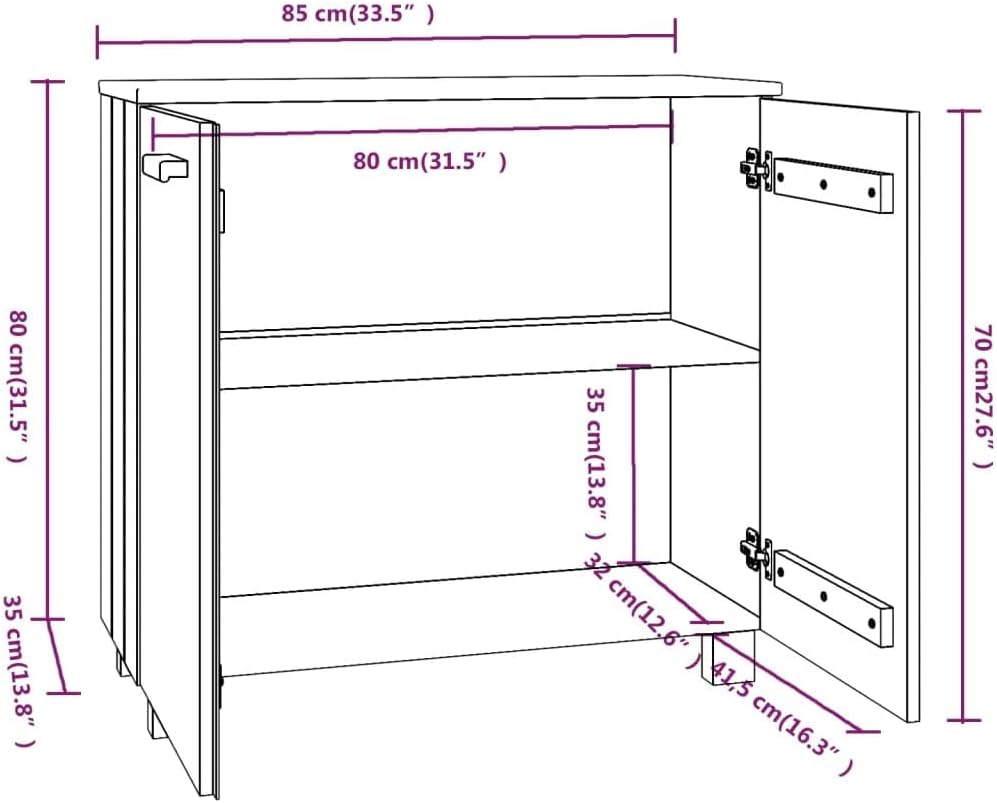 Sideboard, Bed Side Table Linen Cabinet Liquor Cabinet Sideboard Suitable for Office Bedroom Bathroom Small Spaces, HAMAR Light Gray 33.5