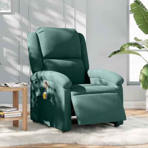 Electric Massage Recliner Chair Dark Green Velvet,Premium Electric Massage Recliner Chair with Velvet Upholstery and Side Pocket Armchairs Recliner Sleeper Chairs for Living Room