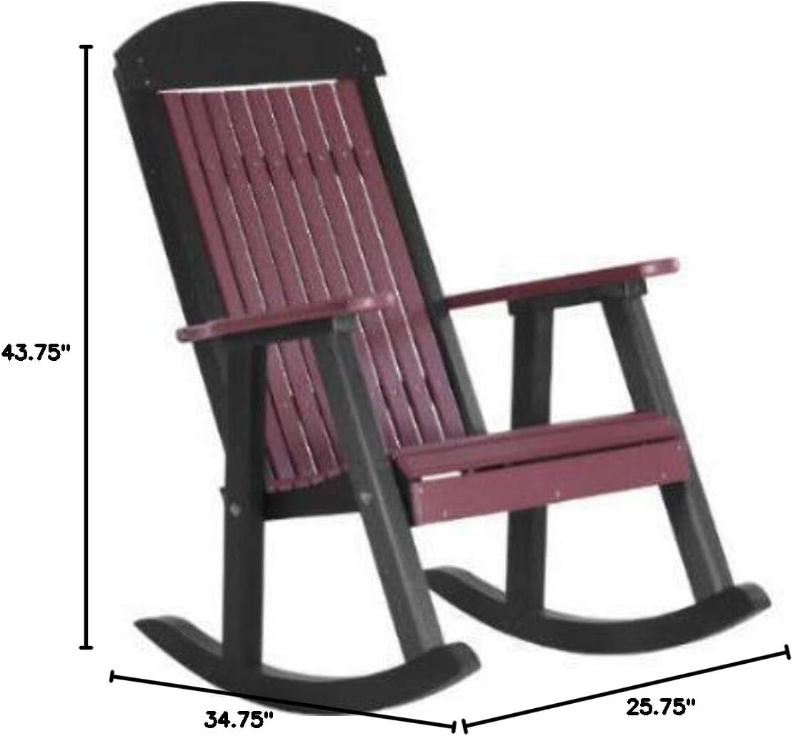 LuxCraft Classic Highback Recycled Plastic Rocking Chair - Lead Time to Ship 4 Weeks