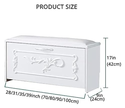 Shoe Storage Bench with Cushion for Entryway, Bench with Hidden Shoe Rack Solid Wood Shoe Cabinet Shoe Cabinet Storage Table Bedroom Shoe Stool Shoe Cabinet Seat(Brown,90x24x42cm)