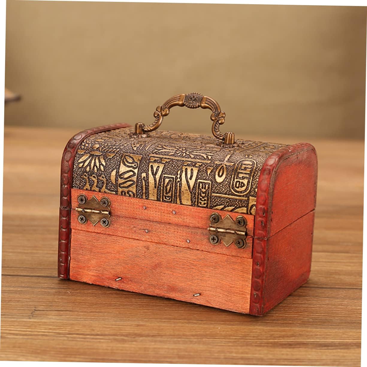 ARTIBETTER 3pcs Box Treasure Jewelry Storage Vintage Trinket Organizer Vintage Trunk Pirate Decor Wood Container Ornaments Storage Container Storage Trunks Wood Decor Wooden Cash Box Bamboo