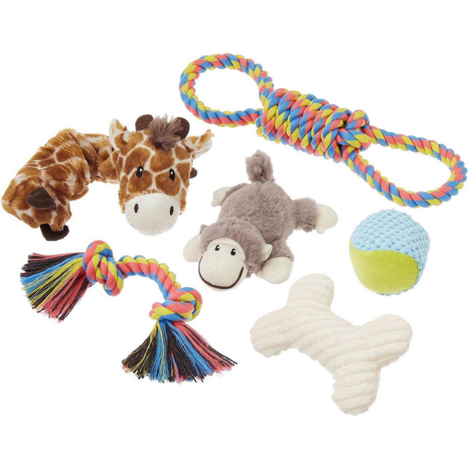 Frisco Jungle Pals Plush & Rope Variety Pack Dog Toy - Pet Supplies online store