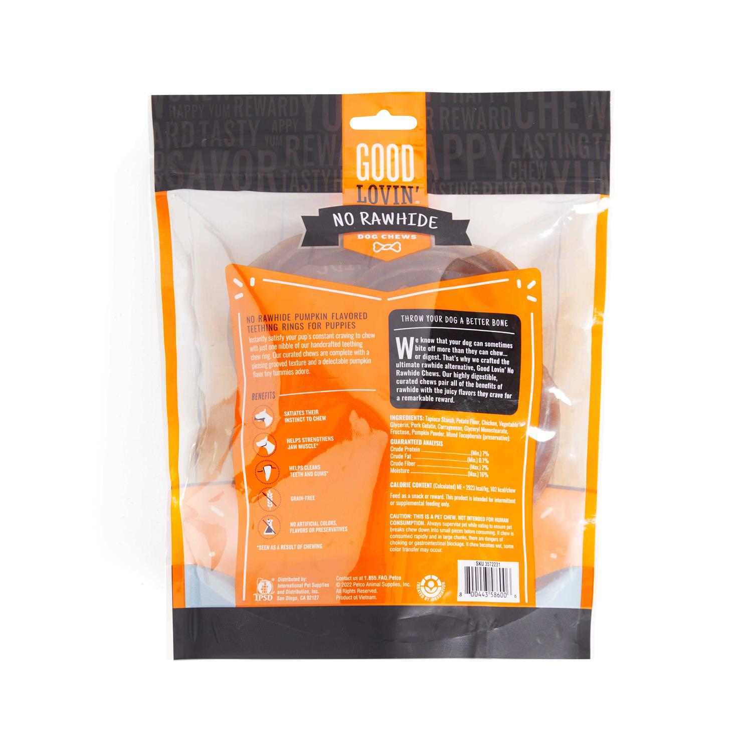 Good Lovin' Rawhide-Free Pumpkin Puppy Ring Dog Treats - Pet Supplies online store