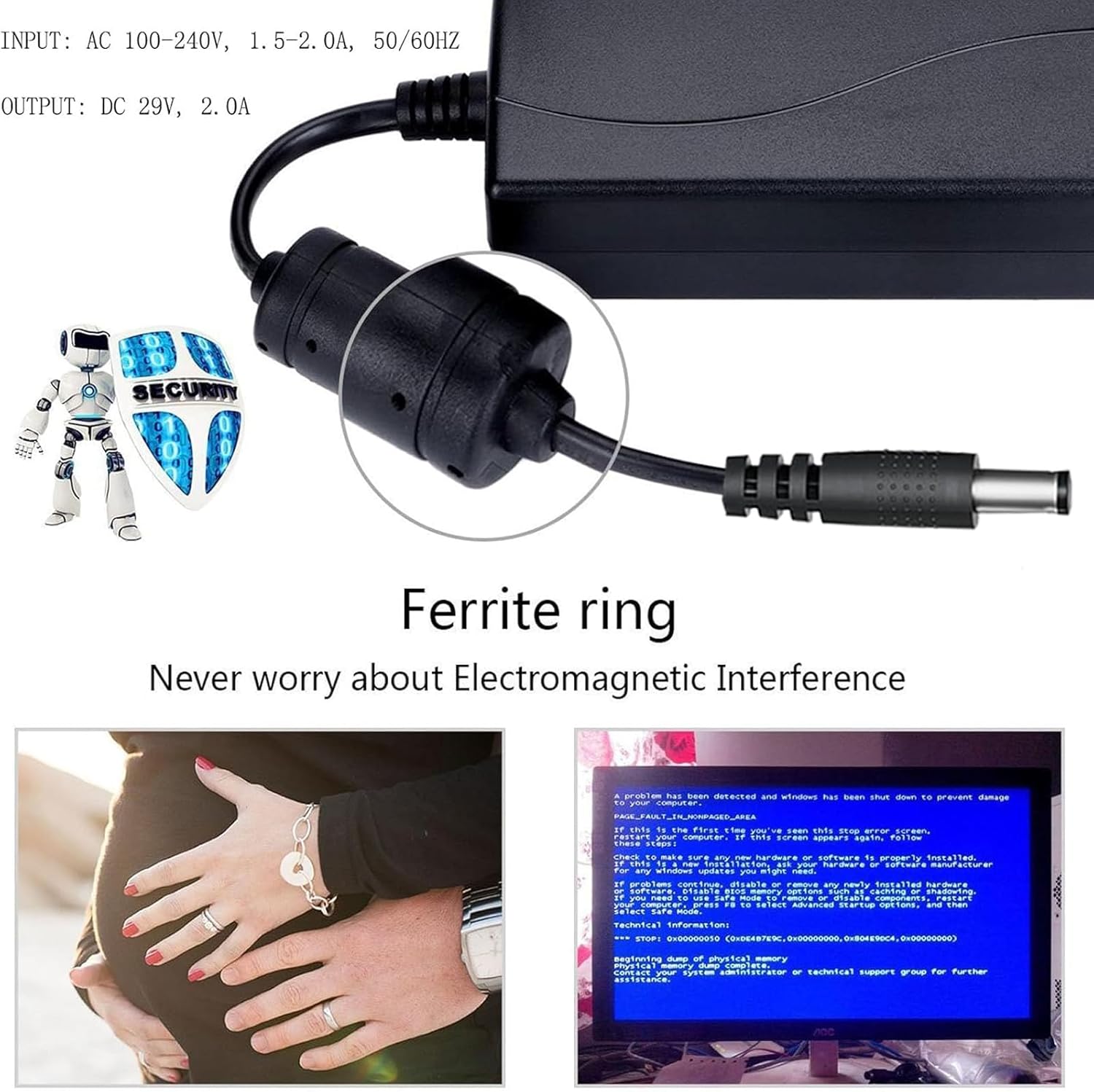 29V AC/DC Supply Adapter for Ciar SPA PS12 PS10 PS11 PS 12 10 11 Italian Lift Chair Sofa Furniture Electric Recliner eco power Transformer 29Vdc 2A 58W 29V 2A Powe Supply Cordr Charger