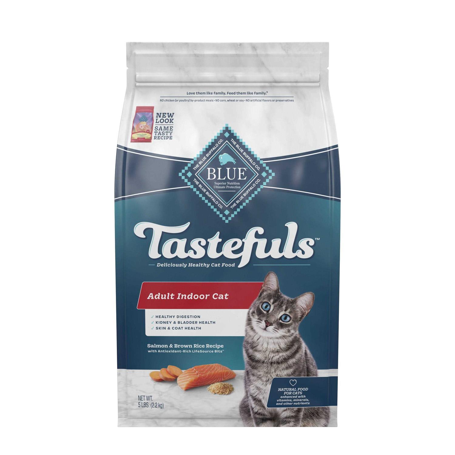 Blue Buffalo Tastefuls Indoor Natural Salmon & Brown Rice Adult Dry Cat Food - Pet Supplies online store