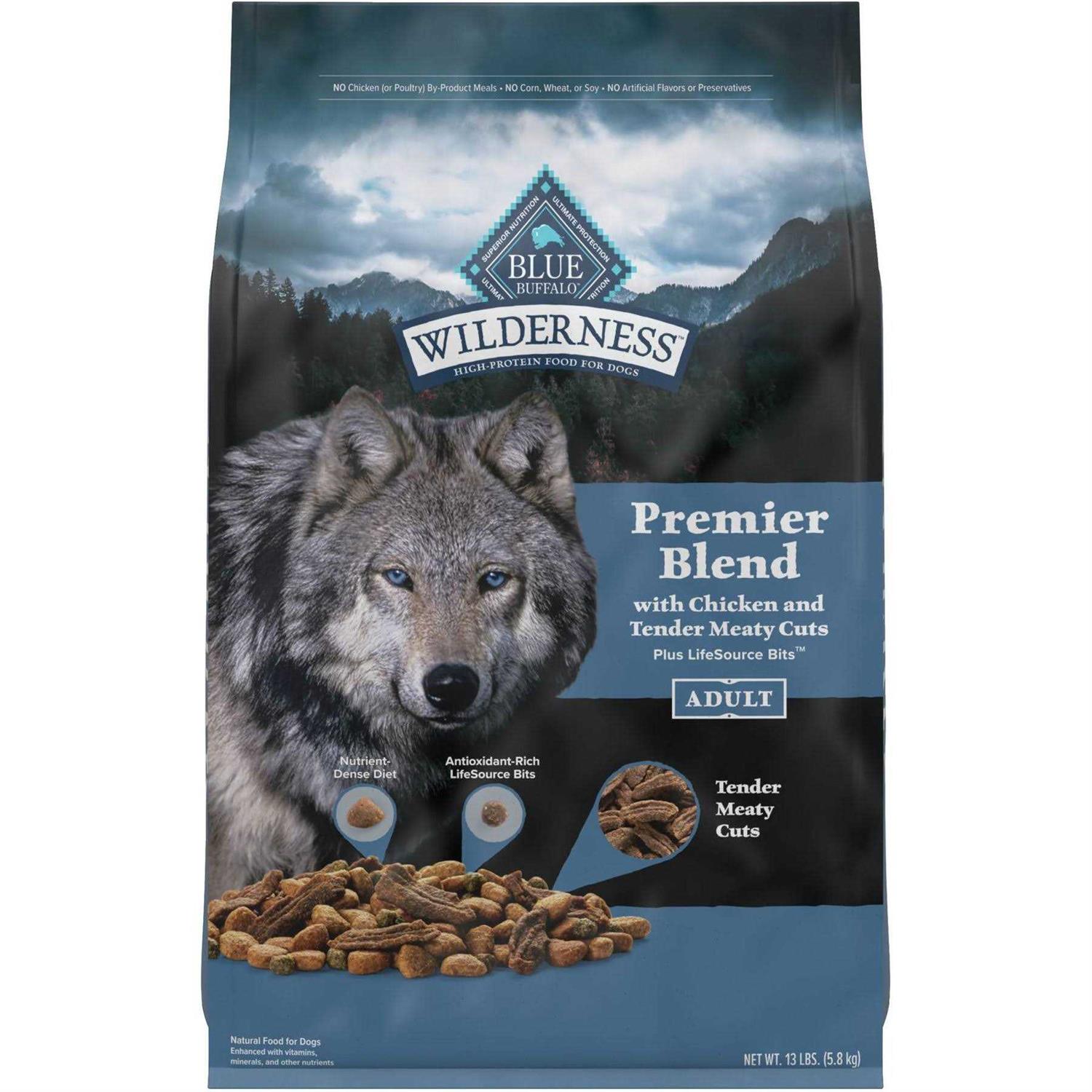 Blue Buffalo Wilderness Chicken Dry Premier Blend Adult Dog Food - Pet Supplies online store